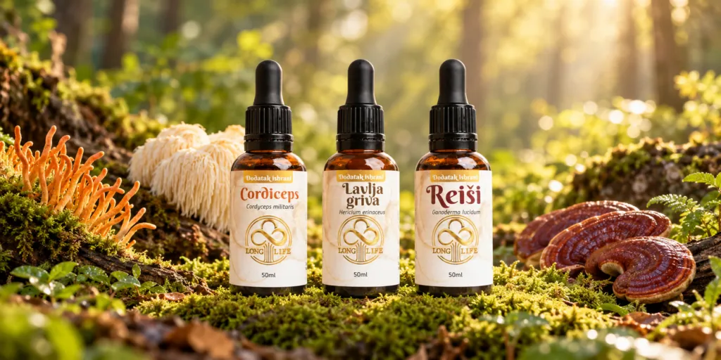 long life trio in sunlit forest